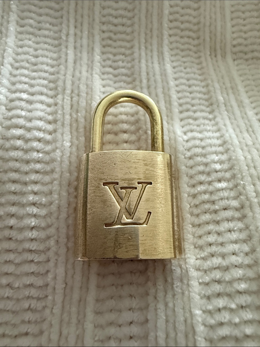 Authentic Louis Vuitton Brass-Tone Padlock with LV Monogram